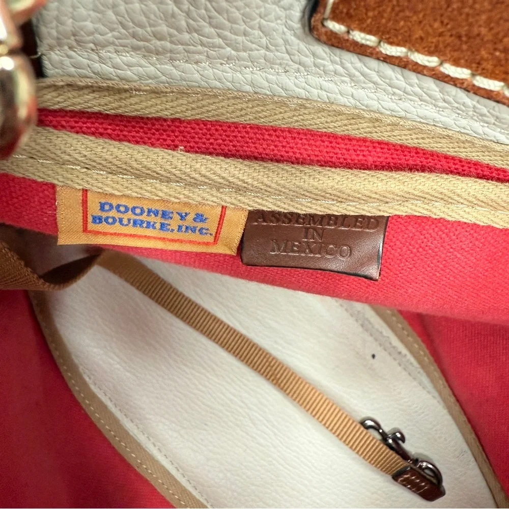 Dooney & Burke Wakefield Tassel Tote leather in bone, gold tone hardware - Picture 7 of 16